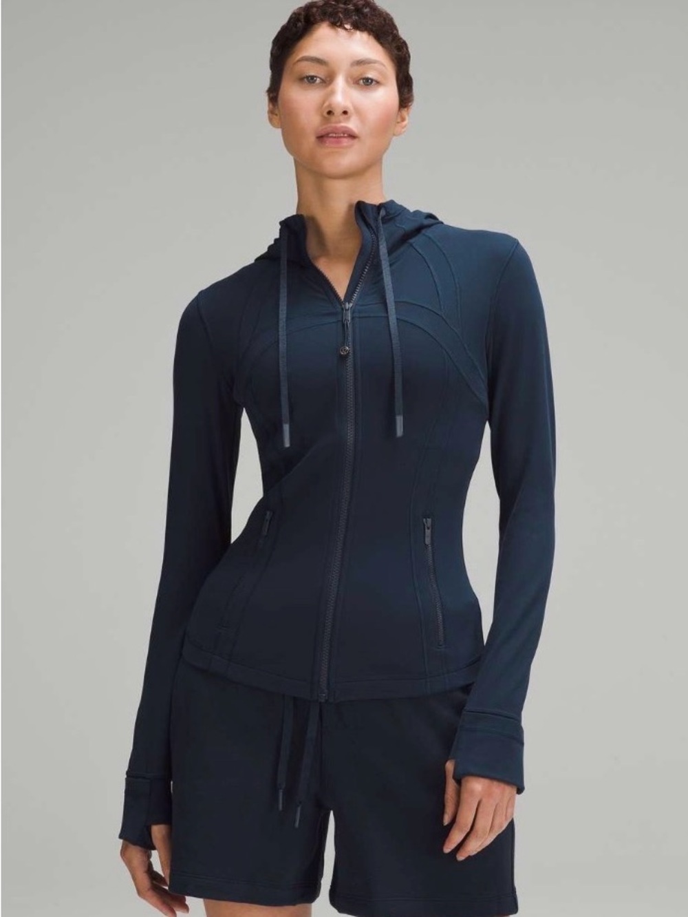Lululemon Hooded Define Jacket Nulu True Navy Size 6